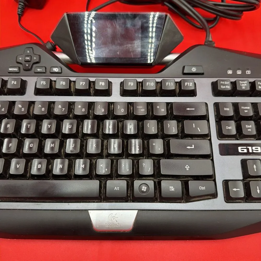 Logitech G19s Gaming Computer Keyboard with Power Cord and AC Adapter - Working